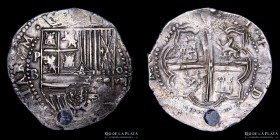 Potosi. Felipe II. 8 Reales 1590/1600 B. Macuquina / Cob. CJ 1.14.3