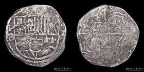 Potosi. Felipe II. 1 Real 1590-98 B. Macuquina / Cob. CJ 4.12