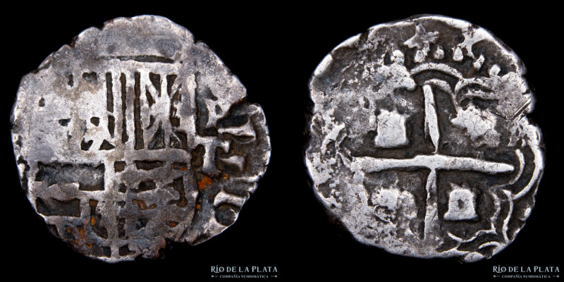 Potosí. Felipe III (1598-1621) 1 Real P / T. Macuquina / Cob. AG.930; 18mm; 3.35...