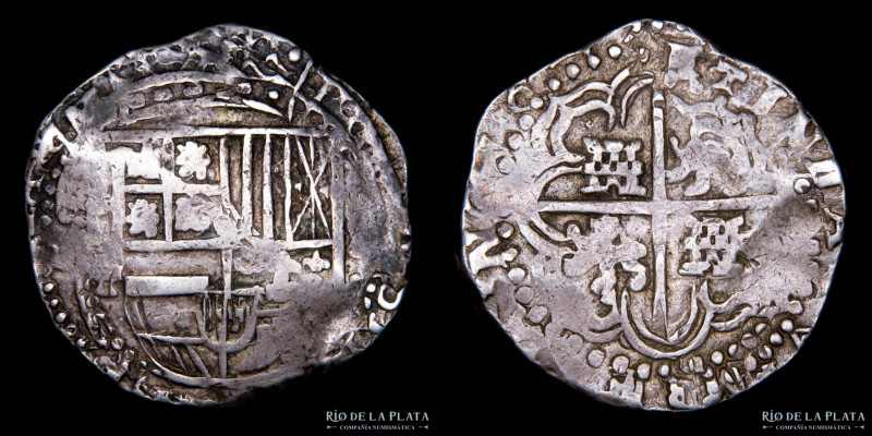 Potosí. Felipe IV (1621-1662) 8 Reales 1629 P.P Macuquina / Cob. AG.930; 34mm; 2...