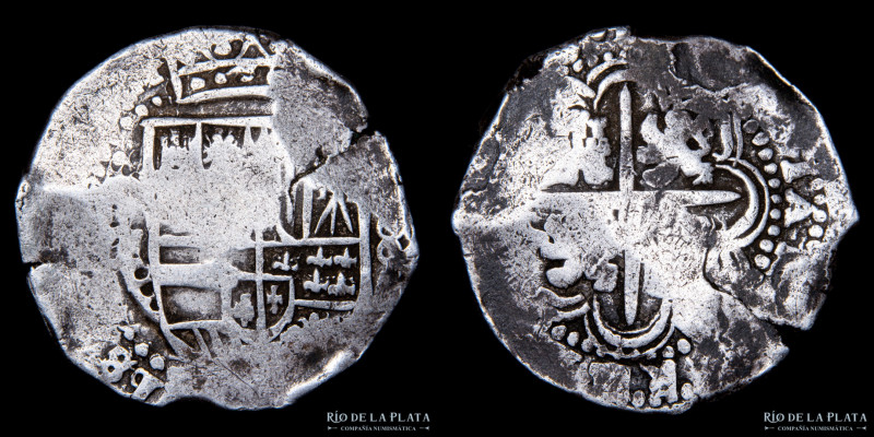 Potosí. Felipe IV (1621-1665) 8 Reales 1646V. AG.930; 40.7mm; 28.40g. Macuquina ...