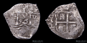 Potosi. Felipe IV. 1 Real 1656 E. PH. Macuquina / Cob. CJ 26.4