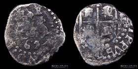 Potosi. Felipe IV. 1/2 Real 1654/3 E. Macuquina / Cob. CJ 27.2.1