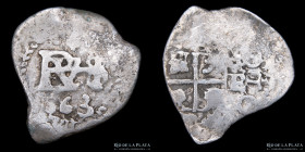 Potosi. Felipe IV. 1/2 Real 1663 E. Macuquina / Cob. CJ 27.11
