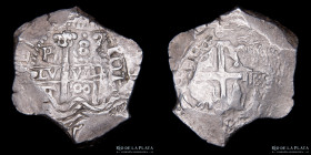 Potosi. Carlos II. 8 Reales 1700 F. Macuquina / Cob. CJ 28.34
