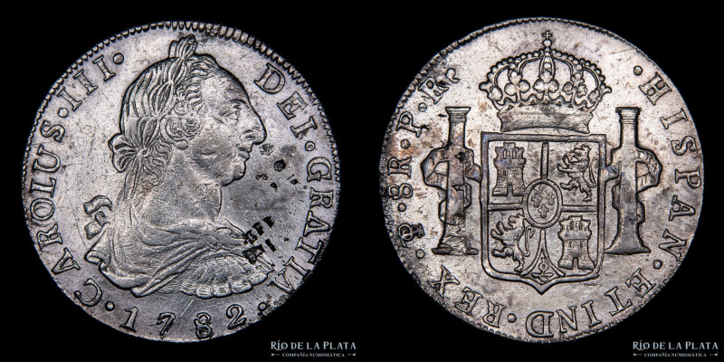 Potosí. Carlos III (1759-1788) 8 Reales 1782 PR (Pedro Mazondo, Raymundo de Ytur...