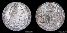 Potosi. Carlos III. 8 Reales 1785 PR. CJ 63.14.2