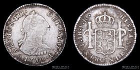 Potosi. Carlos III. 1 Real 1780 PR. Sin punto. CJ 66.9.3
