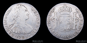 Potosi. Carlos IV. 2 Reales 1791 PR. CJ 78.3