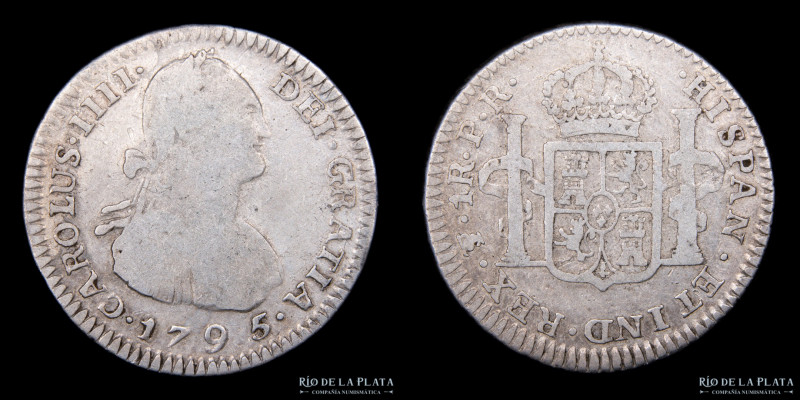 Potosí. Carlos IV (1789-1808) 1 Real 1795 PR (Ensayadores Pedro Martin Albizu y ...