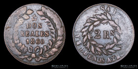 Argentina. Buenos Aires. 2 Reales 1860. CJ 23.3.1