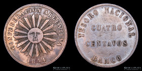 Argentina. Confederacion. 4 Centavos 1854. CJ 1.2.1