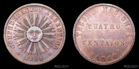 Argentina. Confederacion. 4 Centavos 1854. CJ 1.1.3