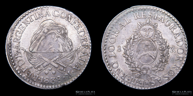 Argentina. La Rioja. 8 Reales 1838 R. AG.750; 38mm; 26.88g. (VF+) CJ 55.2

Est...