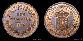 Araucania y Patagonia. 2 Centavos 1874. CJ 5.2