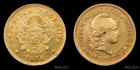 Argentina. 2.5 Pesos 1884. Medio Argentino. CJ 11