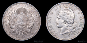 Argentina. 1 Peso 1881. Patacon. CJ 12