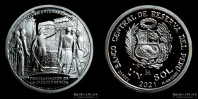 Peru. Blister 1 Sol 2021. Proclamacion Independencia Proof