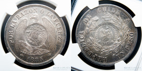 Guatemala. 1 Peso 1894. Resello sobre Chile  1885. KM216
