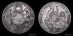 Guatemala. 1 Peso 1894. Resello sobre Peru 1870. KM216