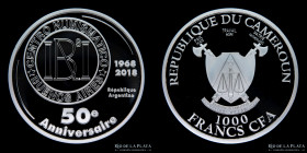Camerun. 1000 Francs 2018. 50º Aniv. CNBA. Proof