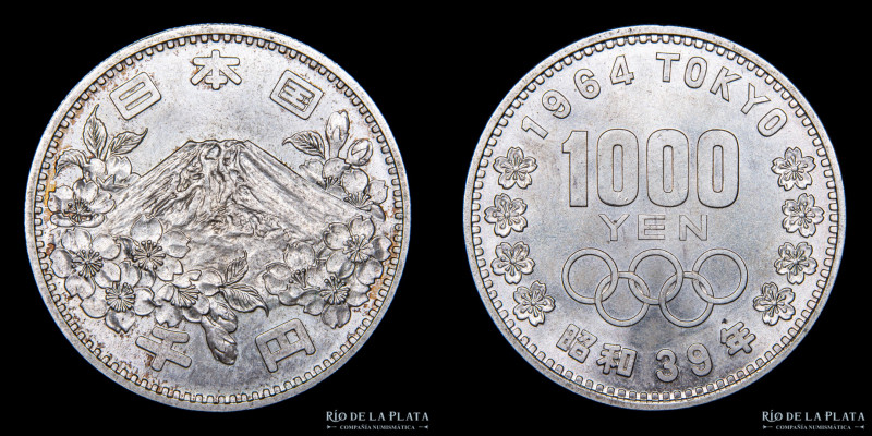 Japon. Showa (1926-1989) 1000 Yen 1964. Conmemorativa 1964 Summer Olympics, Toky...