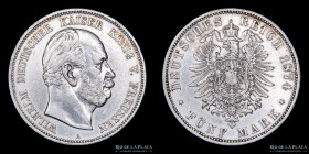 Alemania. Prussia. 5 Marks 1874 A. KM503