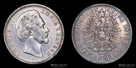 Alemania. Bavaria. 5 Marks 1875 D. KM896