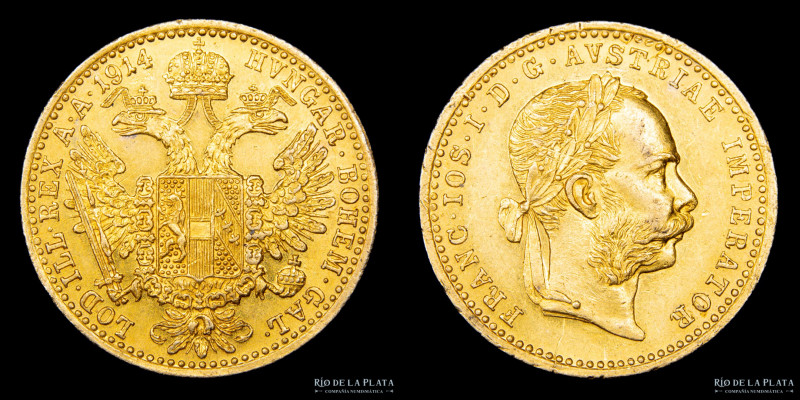 Austria. Imperio Austro-Húngaro. Franz Joseph I (1848-1916) 1 Ducado 1914. Oro (...