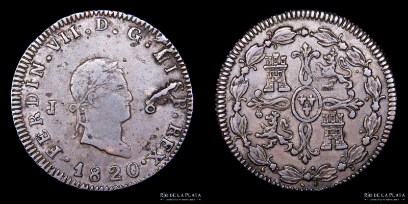 Reino de España. Fernado VII (1808-1833) 8 Maravedis 1820. AE; 31 mm; 10.9g.; KM...