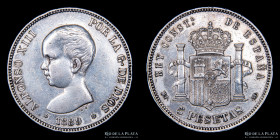 España. Alfonso XIII. 5 Pesetas 1899 MP-M. KM689