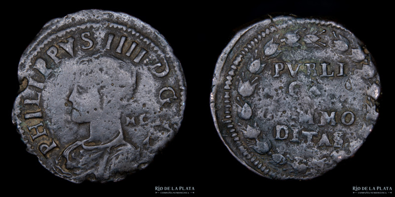 Reino de Nápoles. Felipe IV de España (1621-1665). 3 Tornesi 1622. CU; 34.2mm; 1...