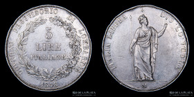 Italia. Lombardia (Gob. Provisorio) 5 Lira 1848. KMC22