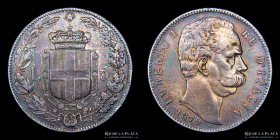 Italia. Humberto I. 5 Liras 1879 R. KM20