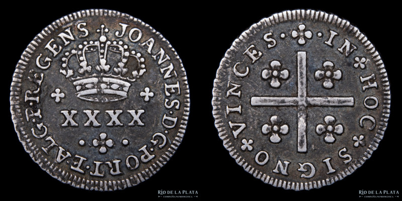 Portugal. 1/2 Tostao (50 Reis) ND1799-1816. AG.917; 21.0mm; 1.4g. KM 510 (VF)
...