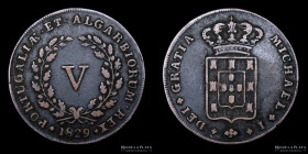 Portugal. Miguel I. 5 Reis 1829 KM389