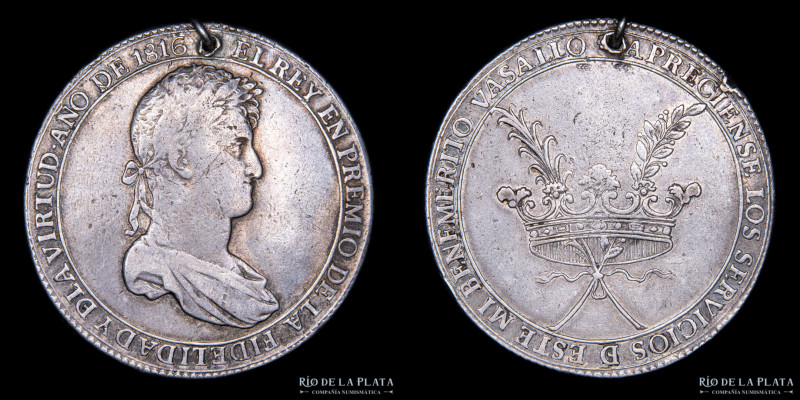 Potosí. Fernando VII. 1816. Premio a los Indios fieles que fueron parte de la re...