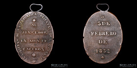 Uruguay. 1852. Premio Militar. Batalla de Caseros