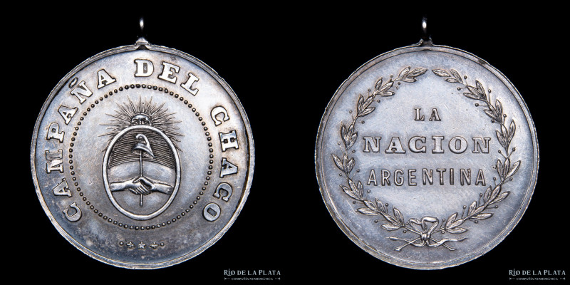 Argentina. 1888. Campaña de Chaco. Plata; 30mm; 13.59g. (XF)

Estimate: USD 15...