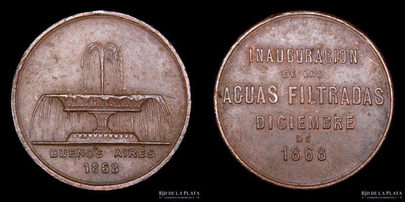 Argentina. 1868. Provisión de agua filtrada. Grabador: Franky Magnidas. CU; 52mm...