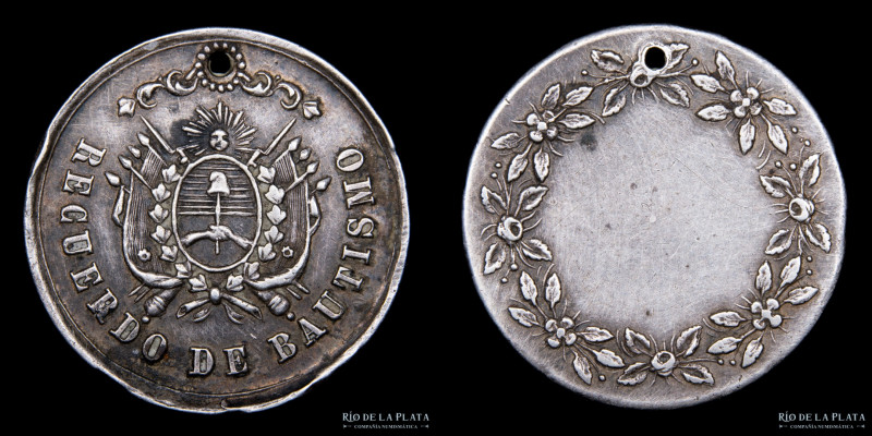 Argentina. 1877. Recuerdo de Bautismo. Grabador: Rosario Grande. Este peculiar e...