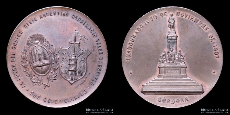 Argentina. 1897. Monumento a Dalmacio Velez Sarfield en Córdoba. "Al autor del c...