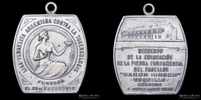 Argentina. Córdoba. 1939. Colocación de la piedra fundamental del Pabellón Baron...