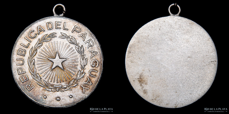 Paraguay. S/F. Medalla con sello patrio. Cobre Plateado; 29mm; 9.24g. (XF)

Es...