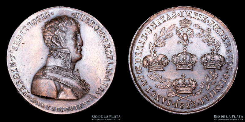 España. Fernando VII. 1823. La Cúadruple Alianza en Segovia entre las coronas de...