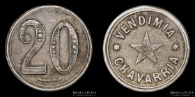 Argentina. Ficha. Valor 20. Vendimia Chavarria