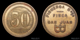 Argentina. Ficha. Valor 50. Figueroa Hnos. Finca San Juan. Jujuy