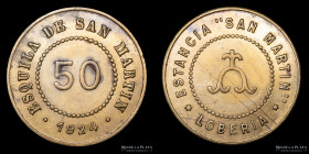 Argentina. Ficha. Esquila. Valor 50. 1924. Estancia San Martin. Loberia y Gral Alvarado