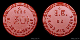 Argentina. Chile. Ficha. 20 Centavos. Sociedad Explotadora. Tierra del Fuego