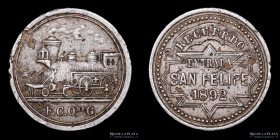 Guatemala. Ficha Ferrocarril a San Felipe 1892